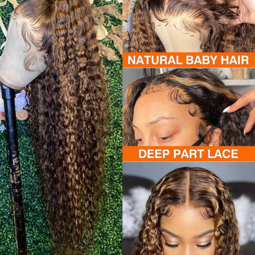 Deep Wave Transparent Lace Frontal Wig